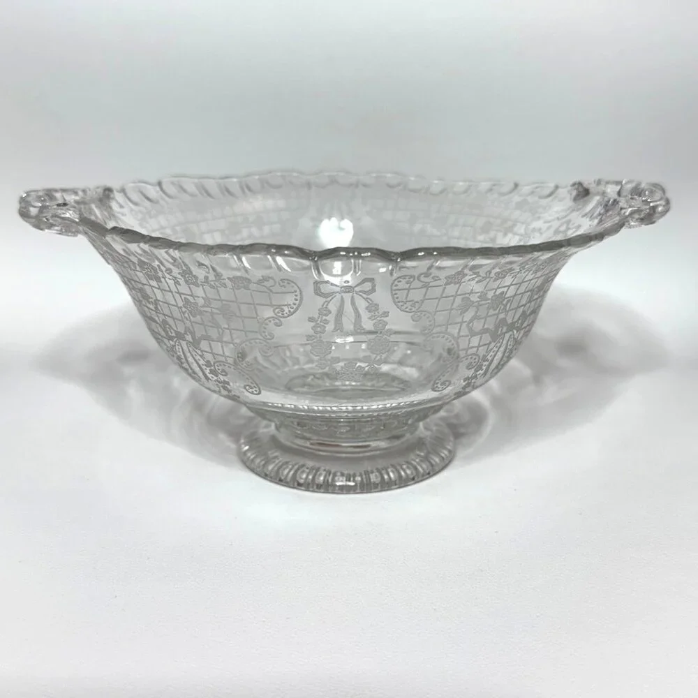 Fostoria Etched Crystal Romance Clear Serving Bowl